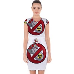 No Nuclear Weapons Capsleeve Drawstring Dress  by Valentinaart