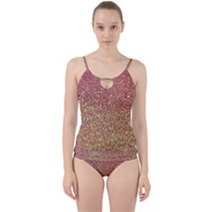 Rose Gold Sparkly Glitter Texture Pattern Cut Out Top Tankini Set by paulaoliveiradesign