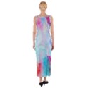 Pink and Purple Galaxy Watercolor Background  Fitted Maxi Dress View2