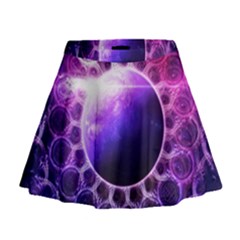 Beautiful Violet Nasa Deep Dream Fractal Mandala Mini Flare Skirt by jayaprime