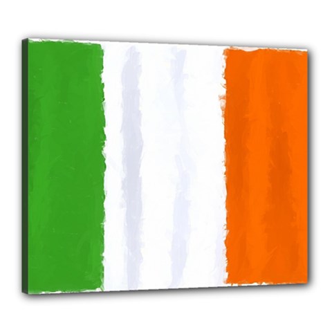 Flag Ireland, Banner Watercolor Painting Art Canvas 24  X 20  by picsaspassion