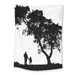 Black Father Daughter Natural Hill Medium Tapestry