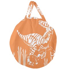 Animals Dinosaur Ancient Times Giant Round Zipper Tote