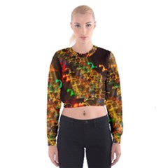 Christmas Tree Light Color Night Cropped Sweatshirt by Mariart