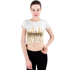 Wheat Plants Crew Neck Crop Top by Mariart
