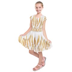 Wheat Plants Kids  Short Sleeve Dress