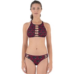 Face Cat Animals Red Perfectly Cut Out Bikini Set