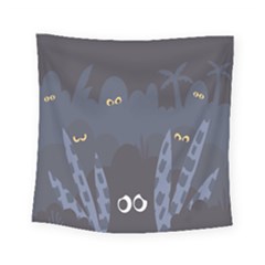 Ghost Halloween Eye Night Sinister Square Tapestry (small) by Mariart