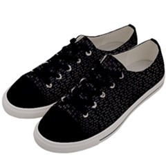 Gray Plaid Black Men s Low Top Canvas Sneakers by Mariart