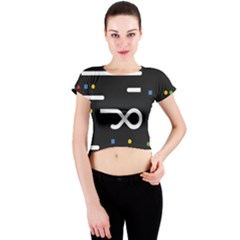 Line Circle Triangle Polka Sign Crew Neck Crop Top by Mariart