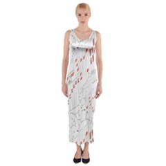 Musical Scales Note Fitted Maxi Dress by Mariart