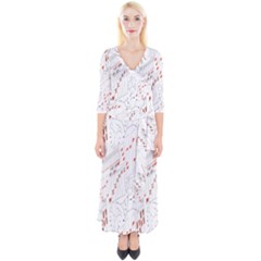 Musical Scales Note Quarter Sleeve Wrap Maxi Dress by Mariart