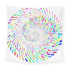 Prismatic Abstract Rainbow Square Tapestry (large)