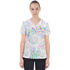 Prismatic Abstract Rainbow Scrub Top by Mariart