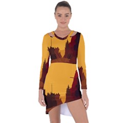 Road Trees Stop Light Richmond Ace Asymmetric Cut-out Shift Dress by Mariart