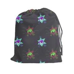 Random Doodle Pattern Star Drawstring Pouches (xxl) by Mariart