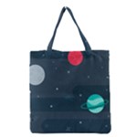 Space Pelanet Galaxy Comet Star Sky Blue Grocery Tote Bag