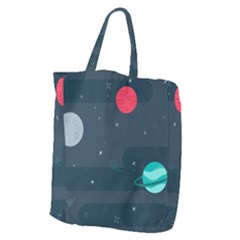 Space Pelanet Galaxy Comet Star Sky Blue Giant Grocery Zipper Tote by Mariart