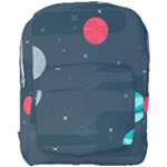 Space Pelanet Galaxy Comet Star Sky Blue Full Print Backpack