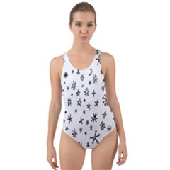 Star Doodle Cut-out Back One Piece Swimsuit by Mariart