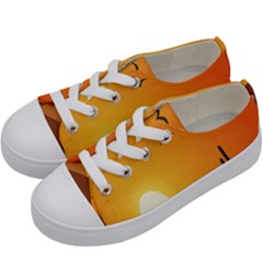 Sunset Natural Sky Kids  Low Top Canvas Sneakers