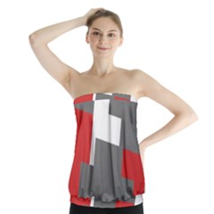 Cross Abstract Shape Line Strapless Top by Celenk
