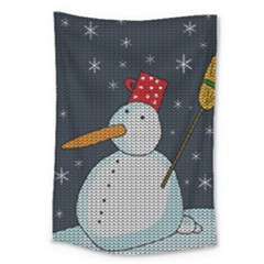Snowman Large Tapestry by Valentinaart