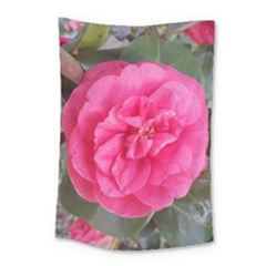 Pink Flower Japanese Tea Rose Floral Design Small Tapestry by yoursparklingshop