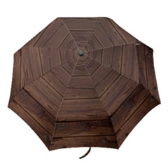 Rustic Dark Brown Wood Wooden Fence Background Elegant Folding Umbrellas by yoursparklingshop