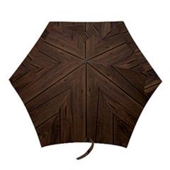 Rustic Dark Brown Wood Wooden Fence Background Elegant Natural Country Style Mini Folding Umbrellas by yoursparklingshop