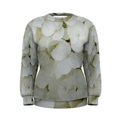 Hydrangea Flowers Blossom White Floral Elegant Bridal Chic Women s Sweatshirt by yoursparklingshop