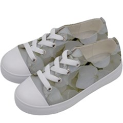 Hydrangea Flowers Blossom White Floral Elegant Bridal Chic Kids  Low Top Canvas Sneakers