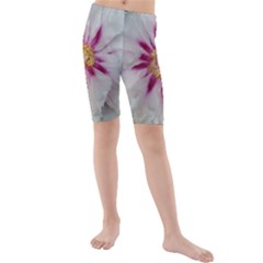 Floral Soft Pink Flower Photography Peony Rose Kids  Mid Length Swim Shorts