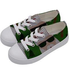 Ugly Christmas Sweater Kids  Low Top Canvas Sneakers by Valentinaart