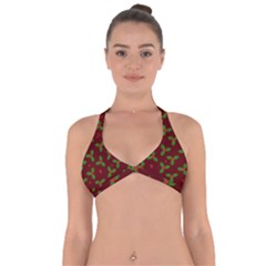 Christmas Pattern Halter Neck Bikini Top by Valentinaart