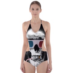 Cinema Skull Cut-out One Piece Swimsuit by Valentinaart