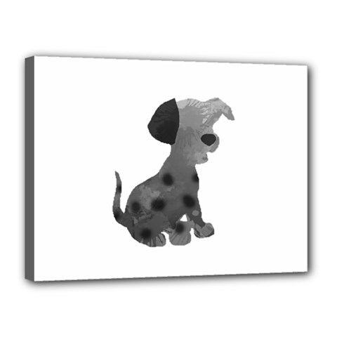 Dalmatian Inspired Silhouette Canvas 16  X 12  by InspiredShadows