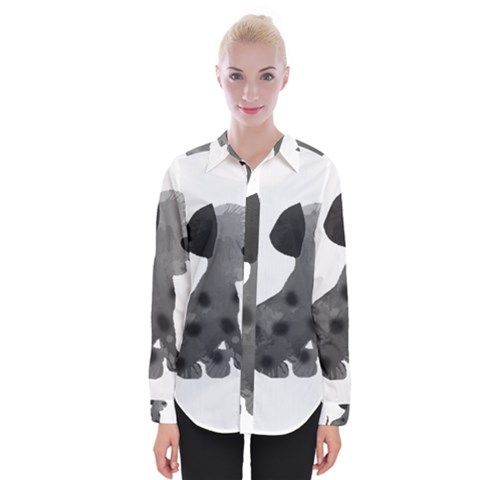 Dalmatian Inspired Silhouette Womens Long Sleeve Shirt by InspiredShadows
