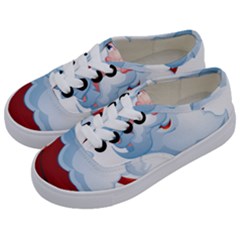 Christmas Santa Claus Snow Red White Kids  Classic Low Top Sneakers