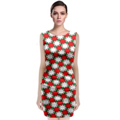 Christmas Star Red Green Sleeveless Velvet Midi Dress by Alisyart