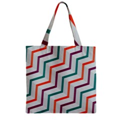 Line Color Rainbow Zipper Grocery Tote Bag