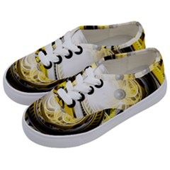 Incredible Eye Of A Yellow Construction Robot Kids  Classic Low Top Sneakers by jayaprime