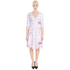 Love Heart Valentine Pink Red Romantic Wrap Up Cocktail Dress