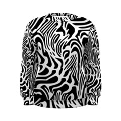 Psychedelic Zebra Pattern Black Women s Sweatshirt by Alisyart