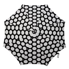 Tile Pattern Black White Hook Handle Umbrellas (large) by Alisyart