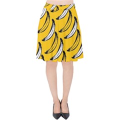 Fruit Bananas Yellow Orange White Velvet High Waist Skirt by Alisyart