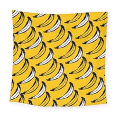 Fruit Bananas Yellow Orange White Square Tapestry (large)
