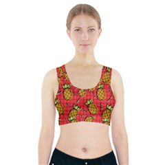 Fruit Pineapple Red Yellow Green Sports Bra With Pocket by Alisyart