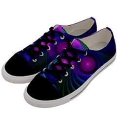 Beautiful Rainbow Marble Fractals In Hyperspace Men s Low Top Canvas Sneakers by jayaprime