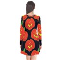 Halloween Party Pumpkins Face Smile Ghost Orange Black Flare Dress View2